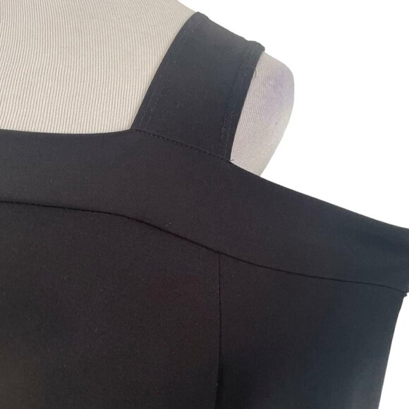 Clara Sunwoo Size Small  Top Blouse Black Cold Shoulder Slinky Liquid - Picture 3 of 7